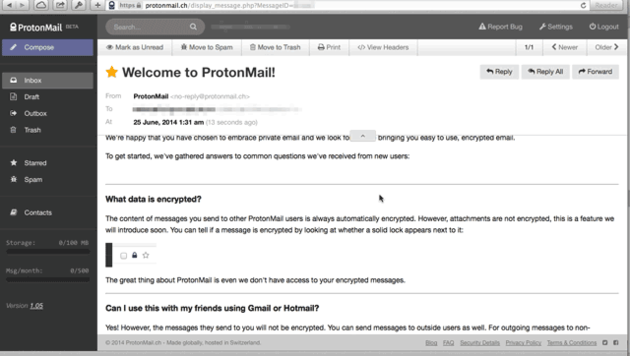 ProtonMail почтовый сервис