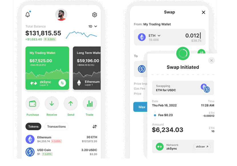 Interface Ethereum in phone